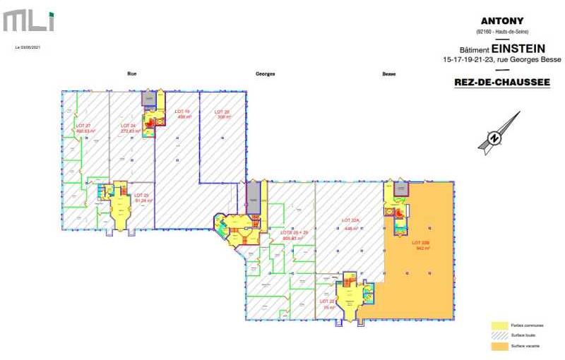 Location de bureau de 2 488 m² à Antony - 92160 plan - 1