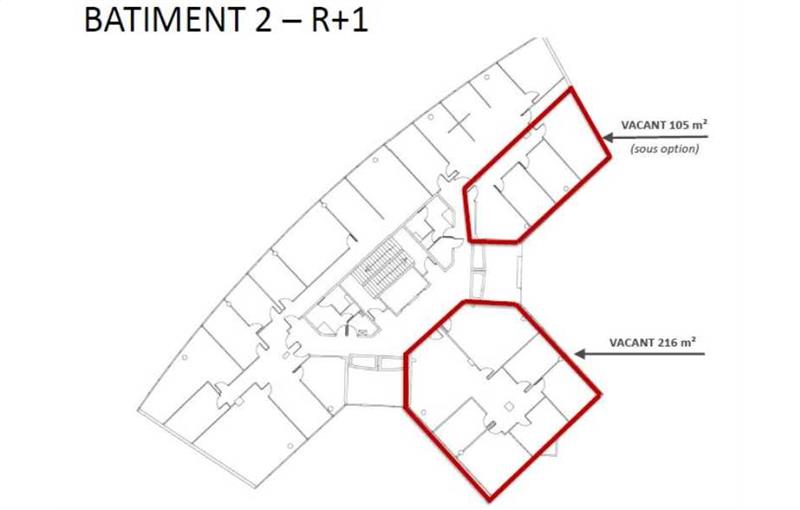 Location de bureau de 1 900 m² à Pessac - 33600 plan - 1