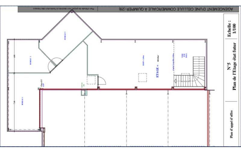 Location de bureau de 148 m² à Quimper - 29000 plan - 1